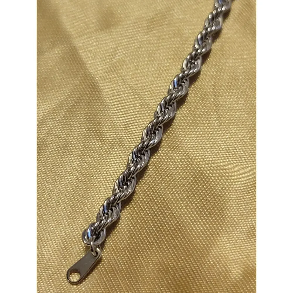 Park Lane Silver Tone Rope Chain‎ Bracelet Twisted Link Designer Fashion Jewelry